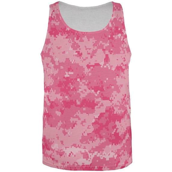 Pink Digital Camo All Over Adult Tank Top - Small