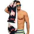 thumbnail image 4 of Pink Pig and Bow Microfiber Beach Towels Oversized Bath Towel Gifts for Women,Sand Free Quick Dry Travel Towels for Yoga Sports 52" x 32", 4 of 17