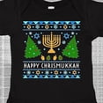 thumbnail image 4 of Inktastic Happy Chrismukkah Sweater Style with Menorah and Trees Boys or Girls Baby Bodysuit, 4 of 5