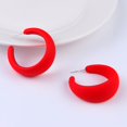 thumbnail image 2 of Pendientes geométricos con forma de C y pintura para hornear simples, pendientes coloridos de color caramelo, joyería acrílica para las orejas para mujeres, 2 of 4