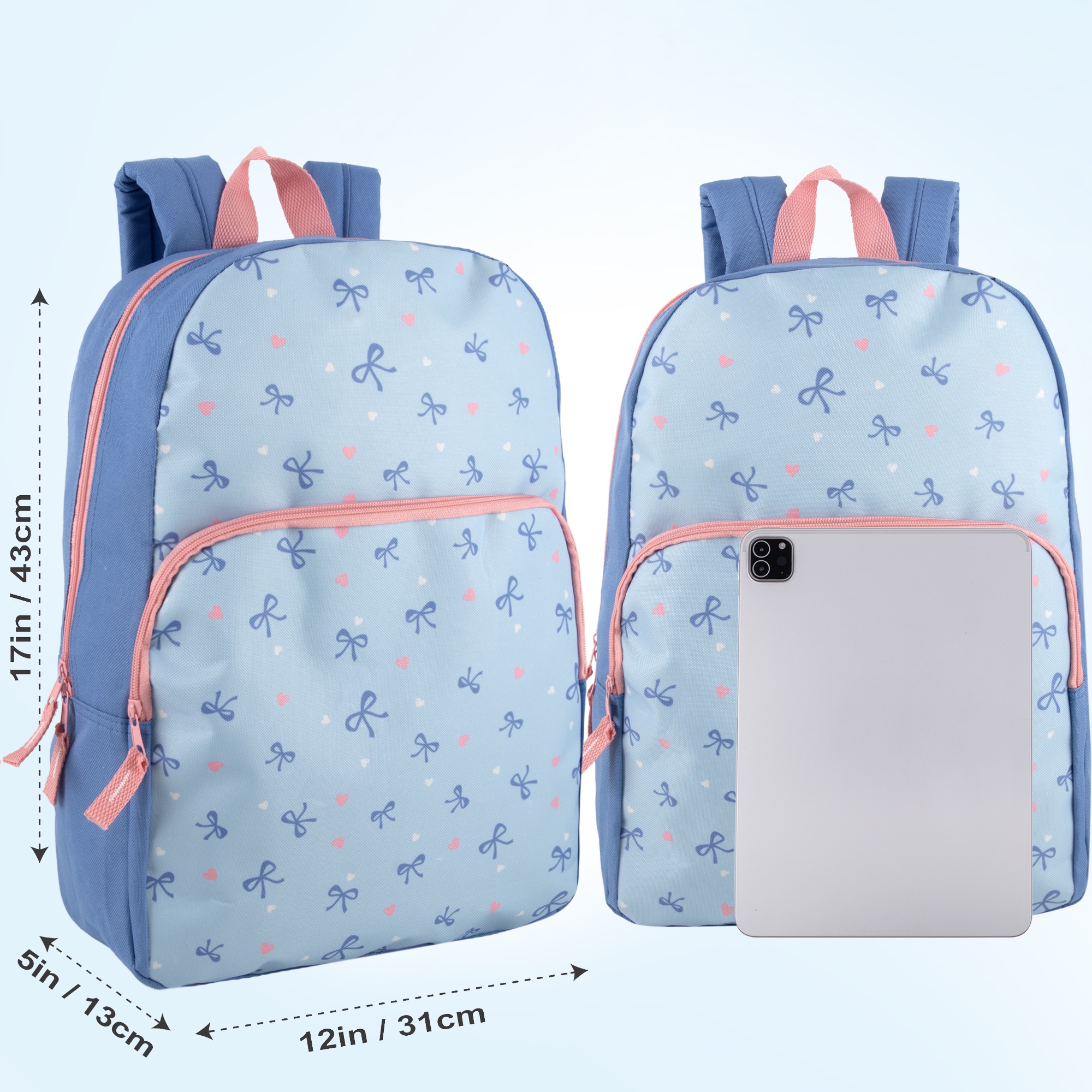 Mochila de 17 pulgadas con estampado divertido para viajes y commuting en hermoso diseño de moños 2