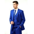thumbnail image 6 of Wehilion Suit for Men Vintage Retro Wedding Suits Set Slim Fit 3 Pieces Jacket Blazer Groom Tuxedo Prom Mens Suit Royal Blue XXXL, 6 of 7