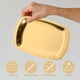 thumbnail image 3 of 2 PCS Bandejas de acero inoxidable Bandejas de frutas Bandejas de almacenamiento Platos de sushi (Dorado), 3 of 6