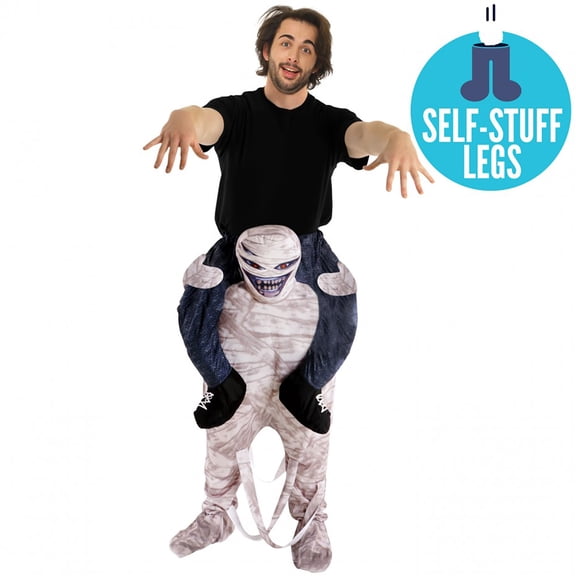 MorphCostumes Mummy Piggyback Adult Costume, Grey White Red, One-Size