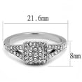 thumbnail image 2 of High polished (no plating) Stainless Steel Ring with Top Grade Crystal in Clear for Women Clear Stone Color Style TK3023 Size 5, 2 of 4