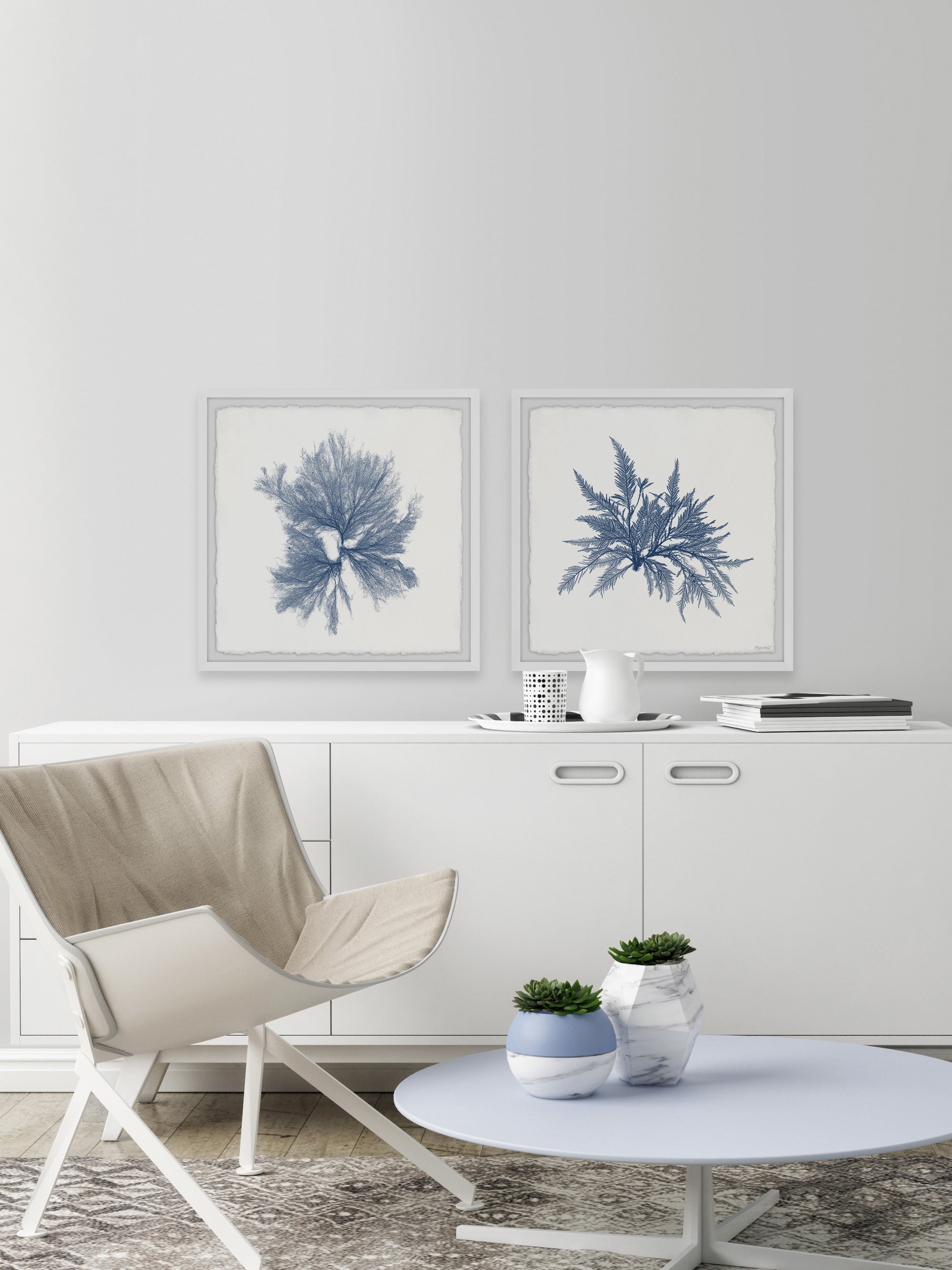 Marmont Hill Navy Sea Weed VI Diptych