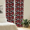 thumbnail image 2 of Ambesonne Abstract Window Curtains, Spirals and Dots Art, Each 28" W x 63" L, White Black and Vermilion, 2 of 4
