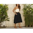 thumbnail image 5 of Women's Polka Dot Midi Skirts Casual High Elastic Waist A Line Pleated Midi Chiffon Skirts with Pockets, 5 of 8