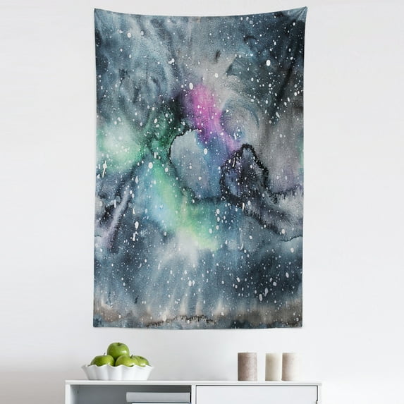 Psychedelic Tapestry, Space Galaxy Inspired Grunge Modern Celestial Cosmic Fantasy Design Print, Fabric Wall Hanging Decor for Bedroom Living Room Dorm, 5 Sizes, Multicolor, by Ambesonne