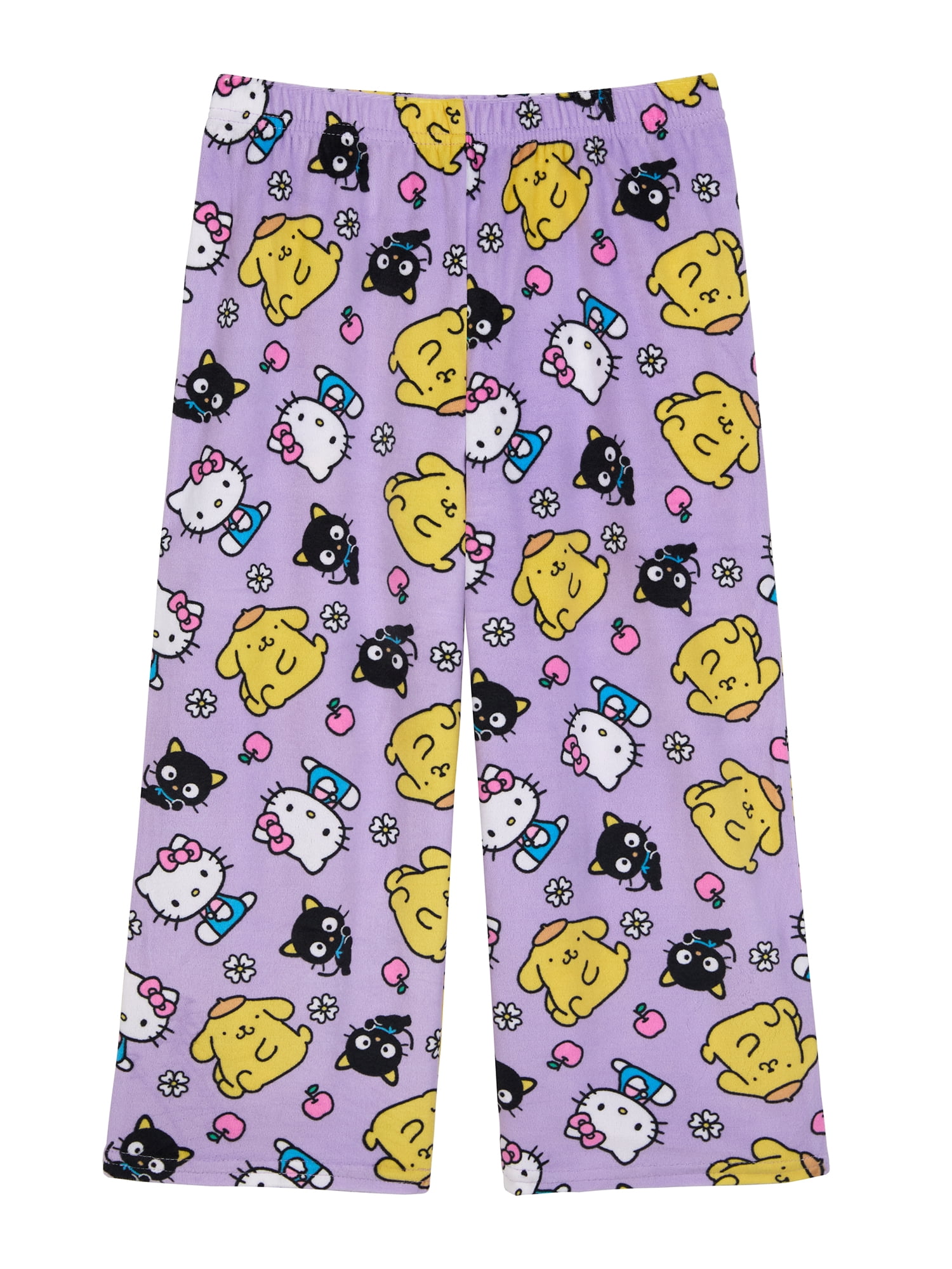 Hello Kitty Girls Short Sleeve Sleep Top and Pants Pajama Set, 2-Piece, Sizes 4-12
