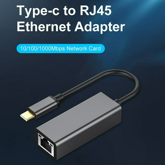 Adaptateur Ethernet USB Prêt à l'Emploi TPE Câble Convertisseur Lan USB-C vers RJ45 Gigabit pour Portable