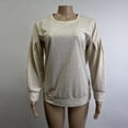 thumbnail image 4 of Sudadera Sudaderas básicas para mujer, estilo informal, cuello redondo, sudaderas lisas, traje de calle Ygjytge Beige T L para Mujer, 4 of 6