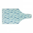 thumbnail image 1 of Fish Cutting Board, Fish Net with Polka Dots Abstract Animal Silhouettes Nature Inspired Image, Tempered Glass Cutting and Serving Board, Wine Bottle Shape, Blue Pale Blue White, by Ambesonne, 1 of 1