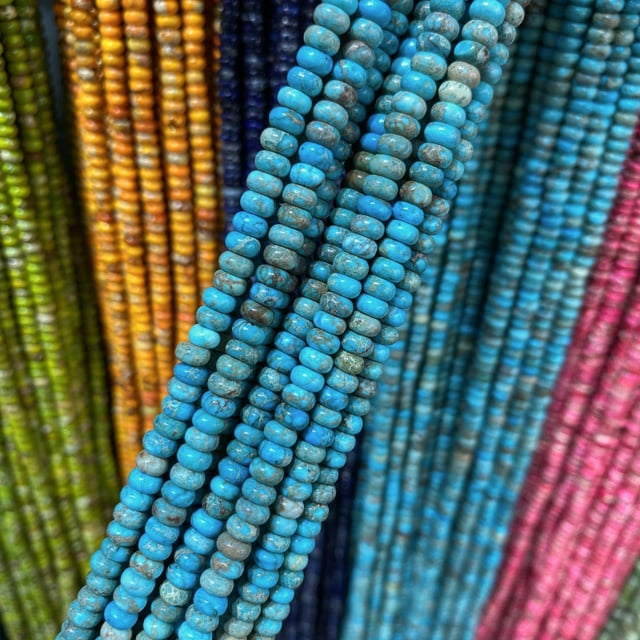 Nvzi 2 piezas de 2 * 4 mm de cuentas separadas de color azul lago hechas a mano, accesorios de joyería de cuentas de bricolaje, cuentas de ábaco, cuentas dispersas