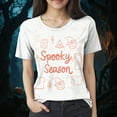 thumbnail image 2 of Godom Halloween Shirts for Women Cute Ghost Graphic T Shirt Halloween Short Sleeve Tee Tops, 2 of 4