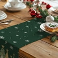 thumbnail image 2 of Christmas Table Runner 13x90 Inch, Xmas Trees Snowflakes Holiday Decorative Farmhouse Table Decoration for Kitchen Dinning, Indoor Outdoor Dinner Party Decor (Green) GT152-90, 2 of 6