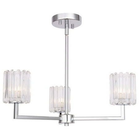 

Woodbridge Lighting Candice 3-Light Swizzle Stick Glass Chandelier in Chrome