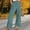 Green-b, variant on Wide Leg Jeans for Women, Drawstring Elastic Waist Straight Denim Pants, Fashion Loose Casual Pants ,Blue,M