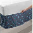 thumbnail image 2 of Feather Bed Skirt, Pattern with Watercolor Plumage Floating, Elastic Bedskirt Dust Ruffle Wrap Around for Bedding Decor, 4 Sizes, Purpleblue Azure Blue, by Ambesonne, 2 of 2