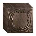 thumbnail image 1 of FASÄDE Art Deco Decorative Vinyl 2ft x 2ft Lay in Ceiling Panel in Smoked Pewter(5 Pack), 1 of 5