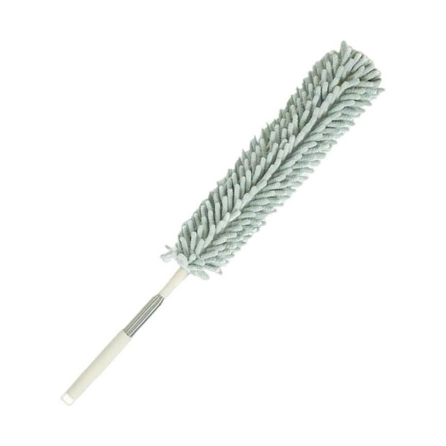 facefd 1.3M Telescopic Ceiling Duster Bendable Duster Telescoping rod Dusting Brushes for Cleaning Ceiling Fan Car green