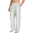 thumbnail image 2 of Xecao Daisies Flowers Men's Straight Lounge Pajama Pants: The Ultimate in Comfortable Sleepwear, 2 of 9