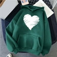 thumbnail image 2 of ICHUANYI Women's Fashion Heart Print Fall Winter Hoodies Pullover Tops Long Sleeved Comfortable Sweatshirt, 2 of 4