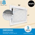 thumbnail image 2 of Simply Filters 17x20x1 MERV 8, MPR 600, AC Furnace HVAC Air Filter (12 Pack), 2 of 8