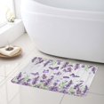 thumbnail image 6 of Purple Floral Shower Curtain Sets with Rugs,Purple Lavender and Butterfly on Vintage Plank Shower Curtain Rustic Flower Nature Plant Bathroom Shower Curtain Bathroom Decor,70L X 70W inches, 6 of 6