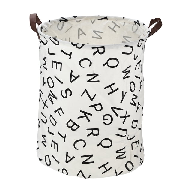 Cesta de lavandería cilíndrica plegable de 60L de Unique Bargains 1 Pc para la sala de lavandería 19.69"x15.75" Letra negra