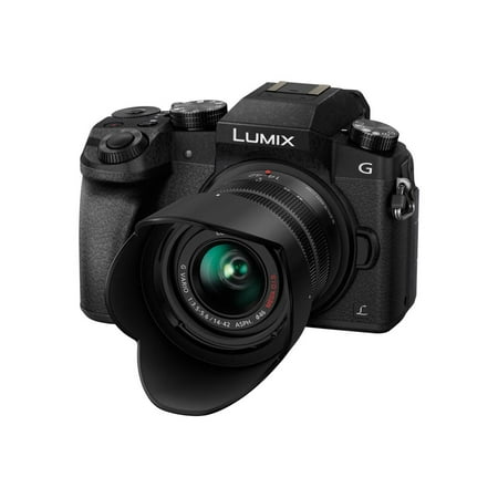 Panasonic Lumix DMC-G7 16 Megapixel Mirrorless Camera with Lens, 14 mm, 42 mm, Black