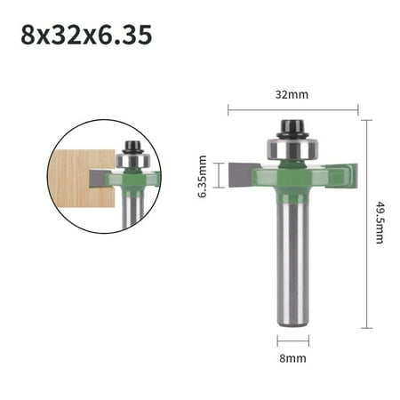 

Optional 8mm Shank T-Slot Router Bit with Bearing Milling Cutter WoodworkingTool