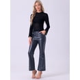 thumbnail image 2 of DARING DIVA Women's Glitter Mesh Mock Neck See Through Blouse XL Black, 2 of 6