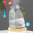 thumbnail image 2 of Glass Pitcher with Stainless Steel Gold Lid - 1.8L Ideal Fridge Door Water Pitcher for Hot or Cold Beverage, Iced Tea, Juice, Milk, Coffee, Lemonade, 2 of 6