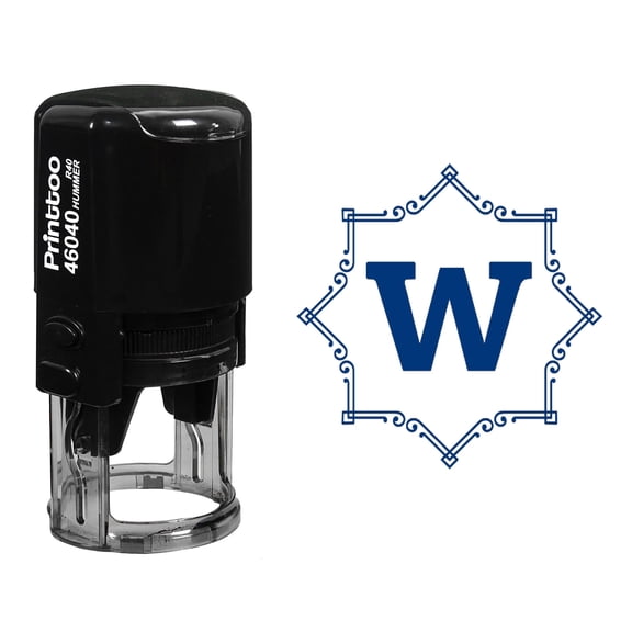 Printtoo Octagon Celtic Swirl Frame W Alphabet Monogram Initial R-40 Office Stationary Self Inking Rubber Stamp