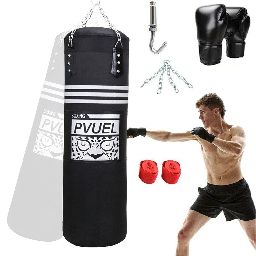 Kids Punch Bag 2ft Filled Set Junior Kick Boxing Heavy MMA Training Youth Gloves 