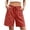 Red, variant on WQNVRNR Womens Cotton Shorts- Drawstring Casual Loose Hiking Elastic Waist Bermuda Shorts with Pockets Army Green Size 2XL