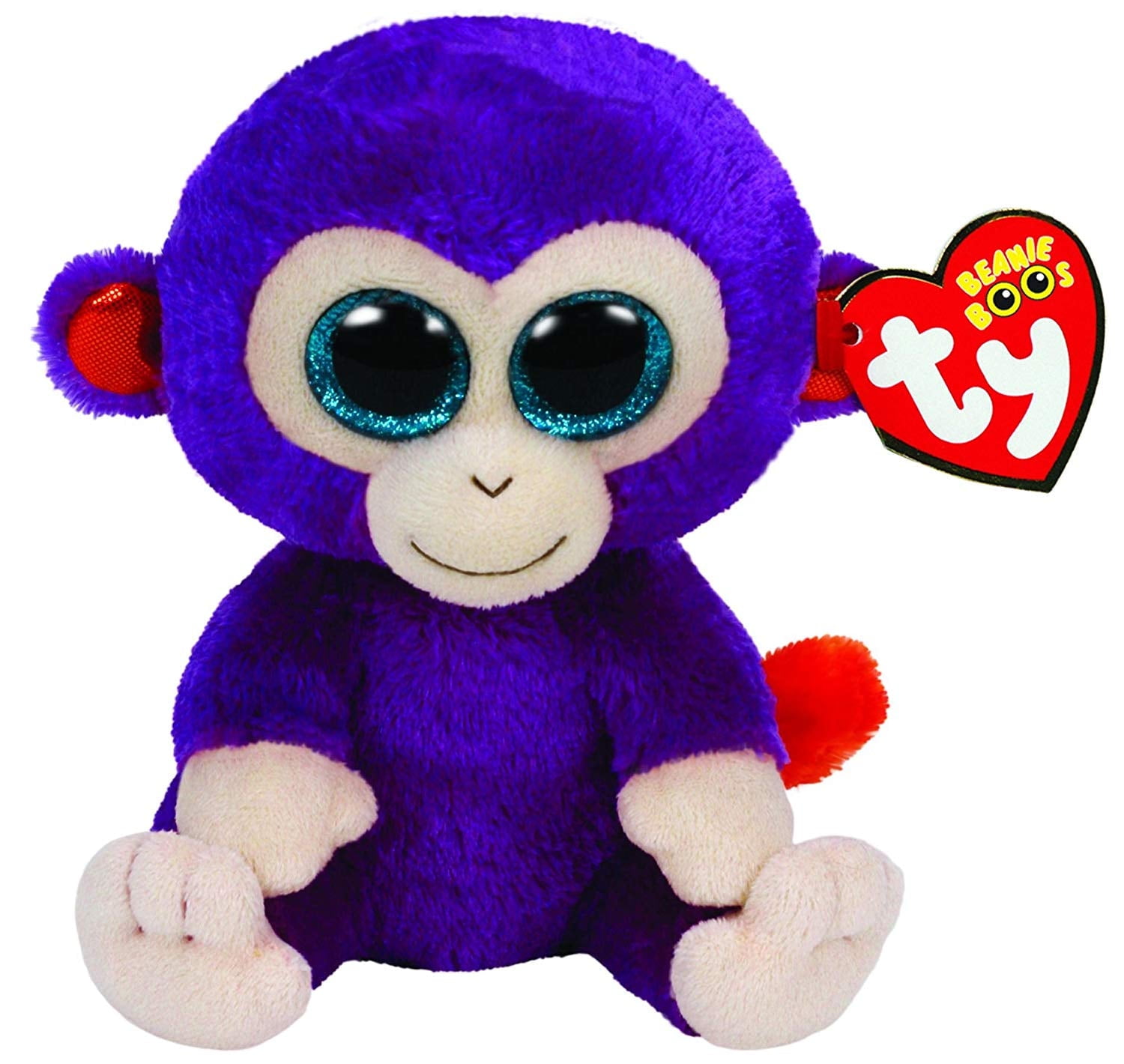 Ty Grapes Purple Monkey Beanie Boo - Soft Stuffed Animal Toy