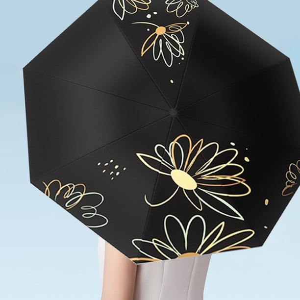 Paraguas manual para lluvia y sol - Parasol plegable para mujer con protección ultravioleta - Paraguas para protegerse del sol y la lluvia