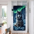 thumbnail image 5 of 1 Pc Snow Wolf Theme Polyester Door Cover 72.83"x35.43" Wolf Sitting in Snow Backdrop Banner Door Porch Sign Photography Background, 5 of 7