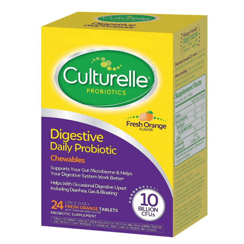 Culturelle Digestive Daily Probiotic Chewable Tablets for Digestive Health, Fresh Orange, 24 Count - image 10 of 10