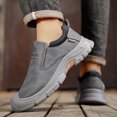 thumbnail image 6 of Men's Slip‑On Low‑Top Work Utility Shoes, Faux Leather Upper Round‑Toe Reinforced Toe Cap Rugged Block Outsole Comfort Footwear For Daily Work And Casual Wear, 6 of 7
