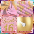 thumbnail image 3 of Pink Theme Happy 16th Birthday Banner Gold Glitter Sweet 16 Banner Decor Star Pattern 16th Birthday Party Banner for Sweet 16 Party Teen Birthday Celebration Girls Party, 3 of 8