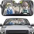 thumbnail image 2 of 3D Terrier Dogs Windshield Sunshade Auto Interior Accessory, 2 of 6
