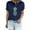 319#Dark blue, variant on Shirts for Women Women's Pineapple Print T Shirt Short Sleeved Summer Pattern Casual Shirt