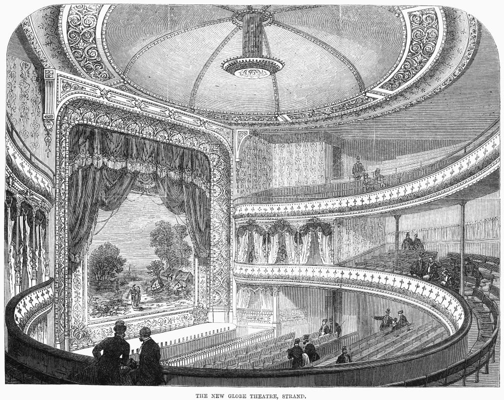 Globe Theatre, 1869. /Nthe New Globe Theatre In The Strand, London