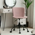 thumbnail image 4 of Gymax Mid Back Armless Office Chair Adjustable Swivel Linen Task Chair Pink, 4 of 10