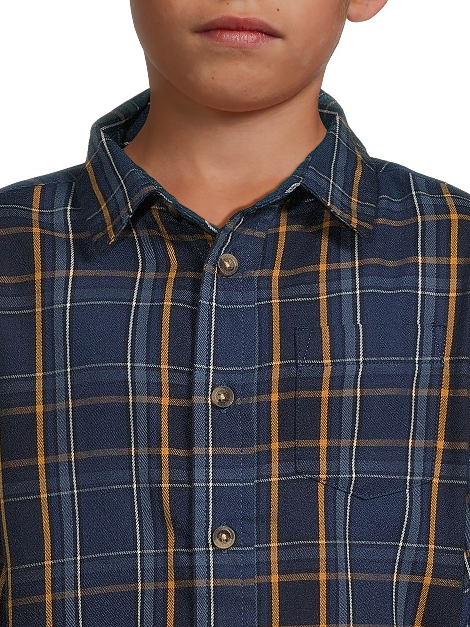 Wrangler Boys Long Sleeve Button-Up Twill Shirt, Sizes 4-18 & Husky - image 4 of 5