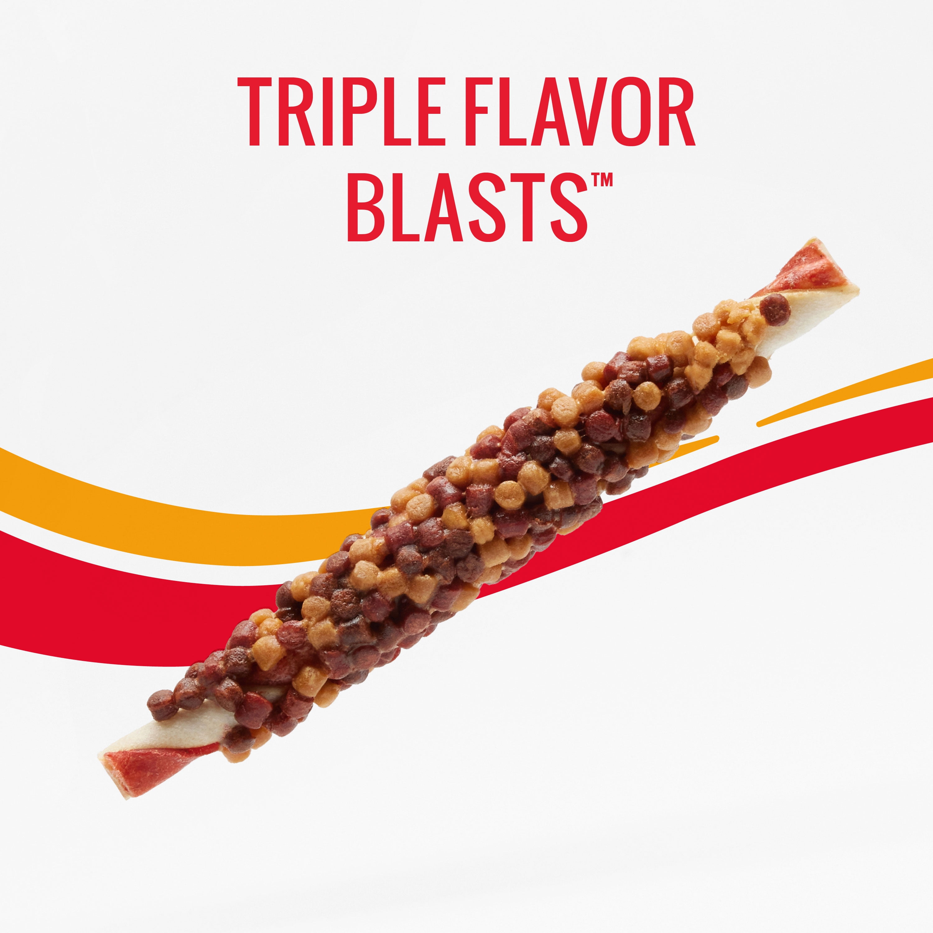 (5 pack) Good 'n' Fun Triple Flavor Blasts, Rawhide Chews for All Dogs, 12 oz