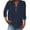 Dark blue, variant on Yigetop Womens 3/4 Sleeve T-Shirts V Neck Buttons Tops Basic Tee Solid Color Blouse Loose Fit Pullover Summer Shirts 2024,Mint Green,4Xl